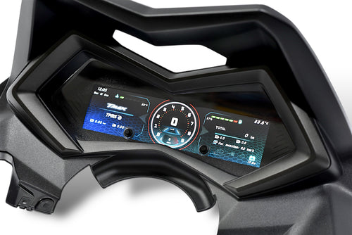 Dashboard digitale T-DIGIT 530 con design OEM perfettamente integrato nella strumentazione Yamaha TMAX 530